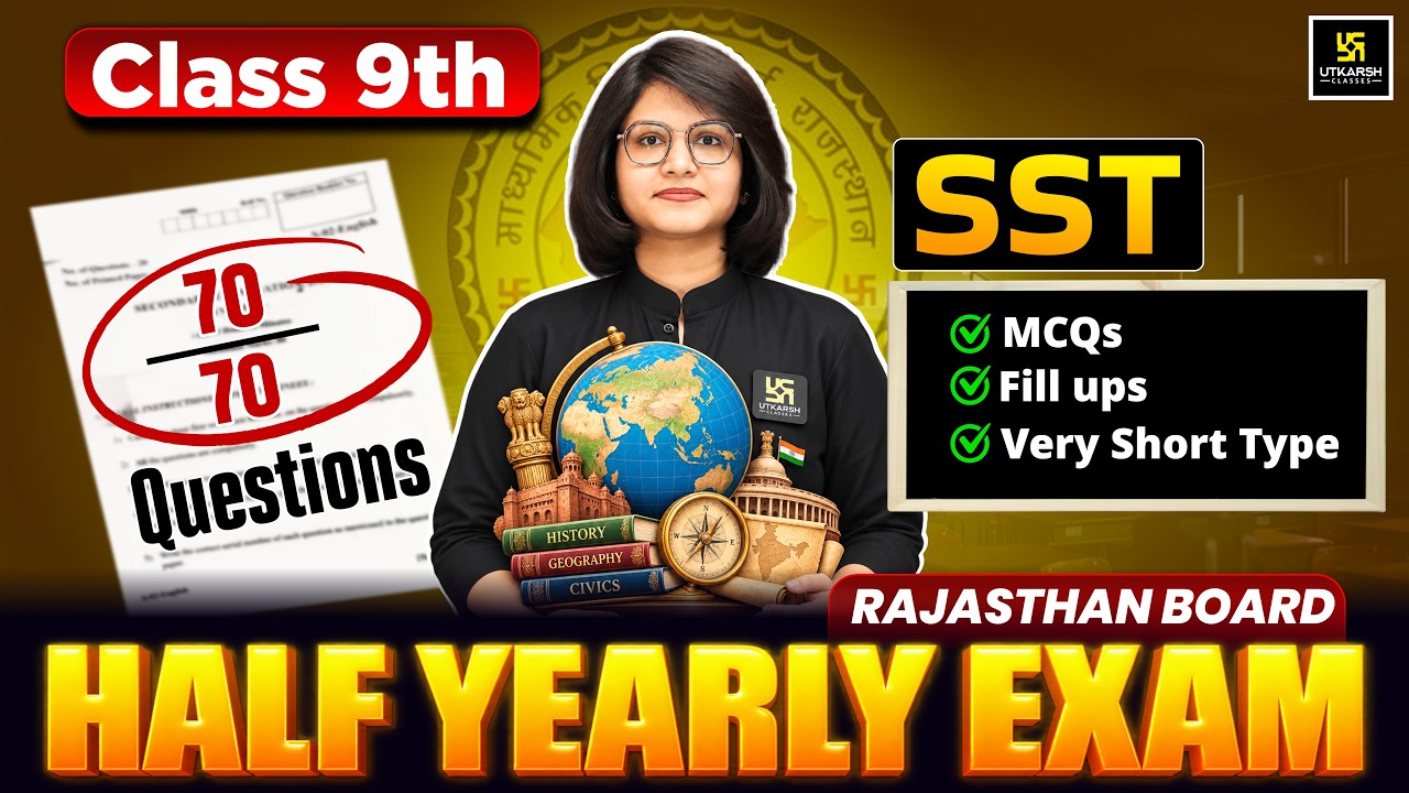 RBSE Class 9th SST | Most Expected Questions Part-1 | Half Yearly Exam 2026 | Varsha Ma'am