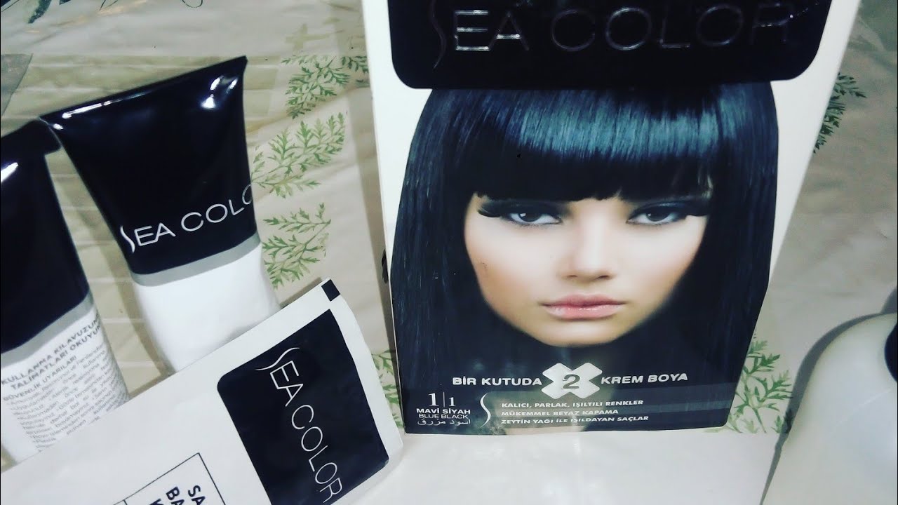 صباغة الشعر بالأسود المزرق sea color