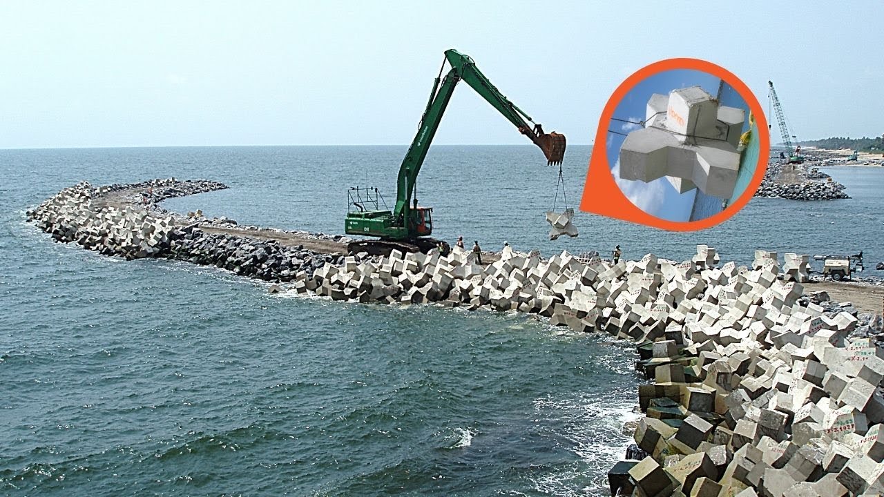 How 100,000 Concrete Tetrapods / Xblocs Manufactured And Placed Along The Entire Coastline