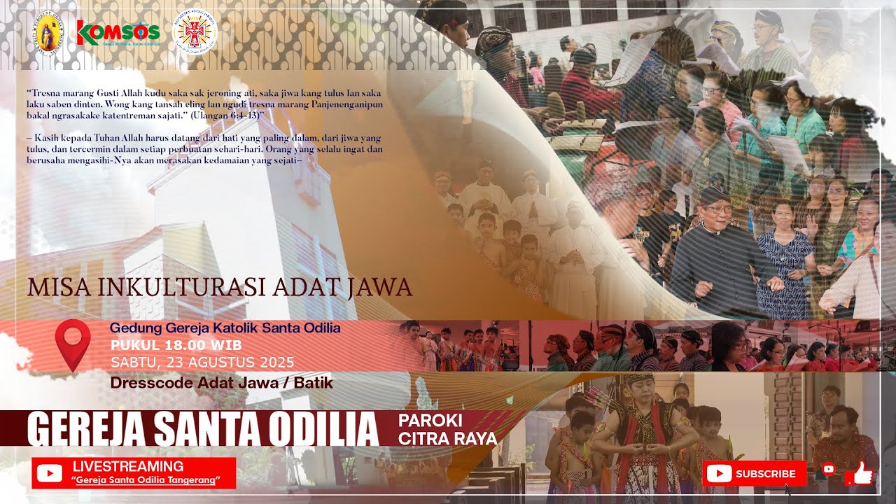 Misa INKULTURASI JAWA | Sabtu, 23 Agustus 2025, PUKUL 18.00 WIB