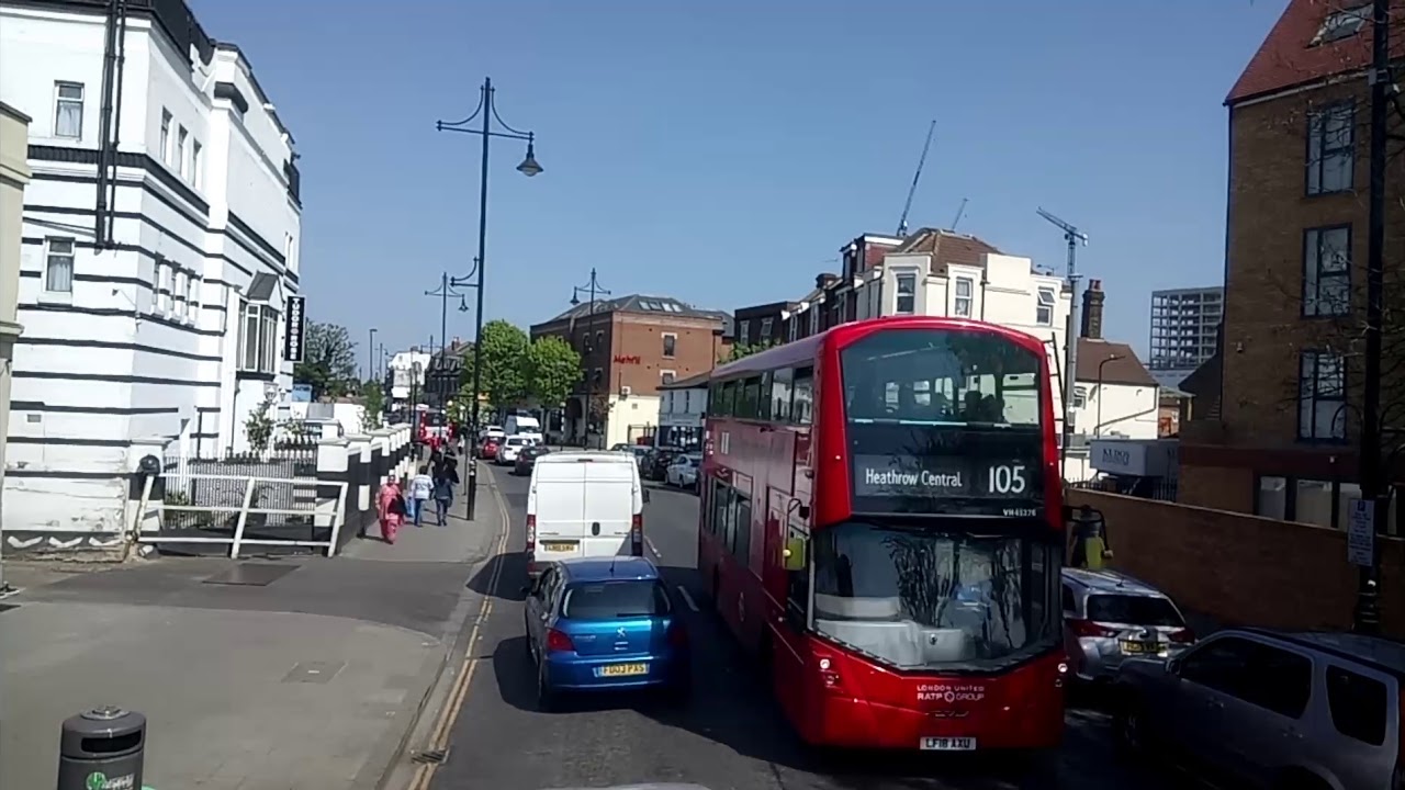 FULL ROUTE VISUAL | London Bus Route 105 - Heathrow Central to Greenford Station | VH45272 (LF18AXR)