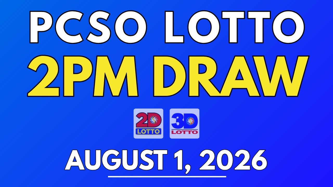 PCSO Lotto Result Today August 1, 2026 | 2PM LIVE Results