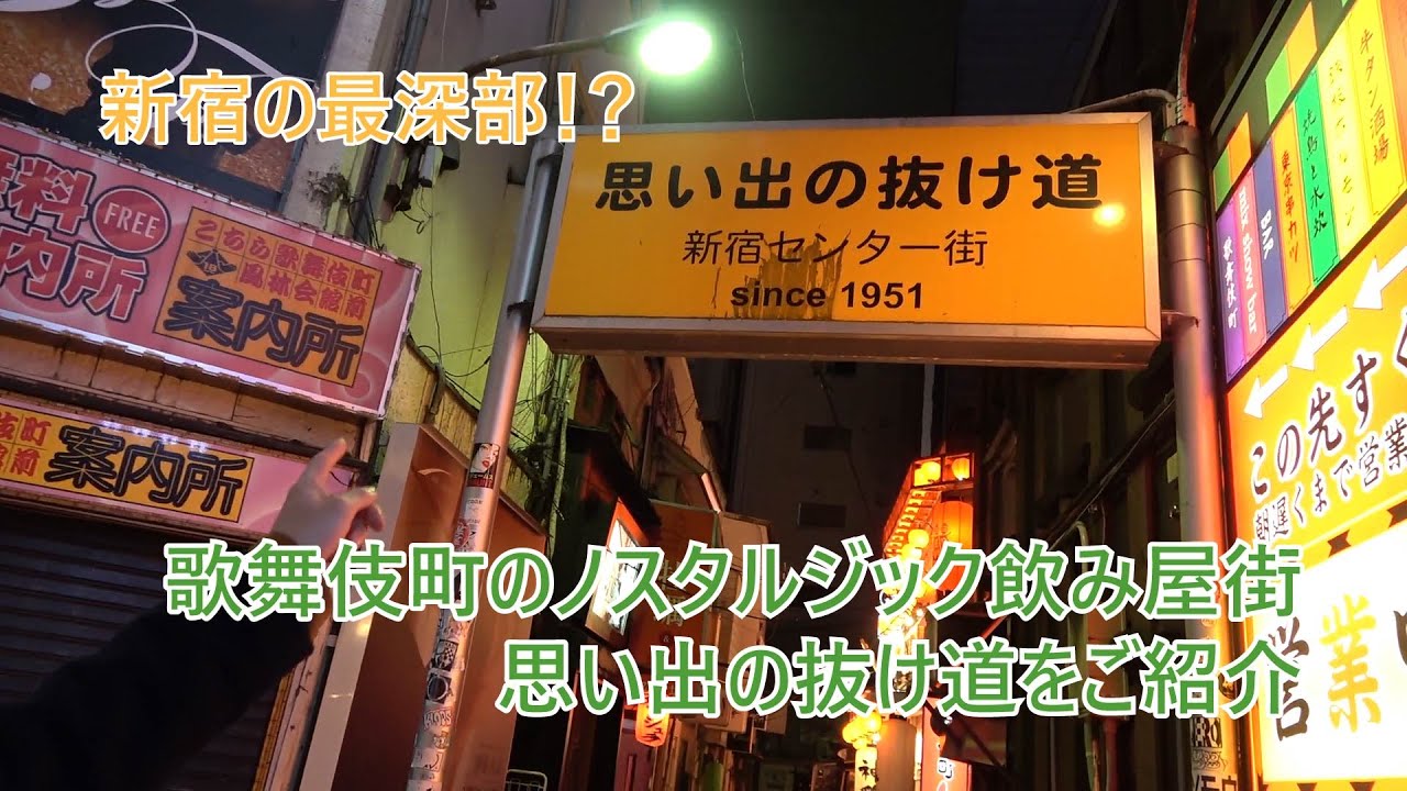 新宿の最深部！？歌舞伎町のノスタルジック飲み屋街、「思い出の抜け道」をご紹介