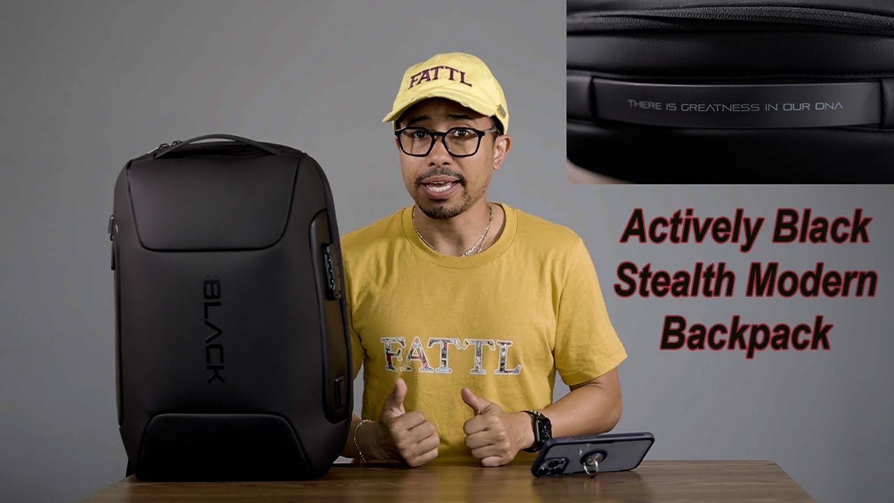 Actively Black Stealth Modern Backpack | EDC | Open BOX
