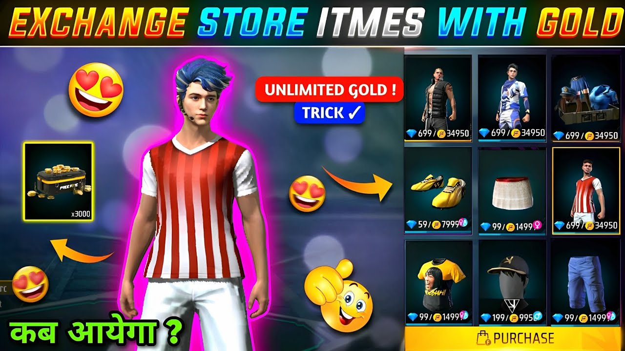 EXCHANGE STORE ITEMS WITH GOLD 😍 | NEW GOLD STORE UPDATE FREE FIRE | FREE FIRE NEW EVENT .