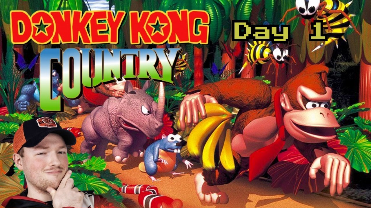 First Playthrough of Donkey Kong Country Day #1