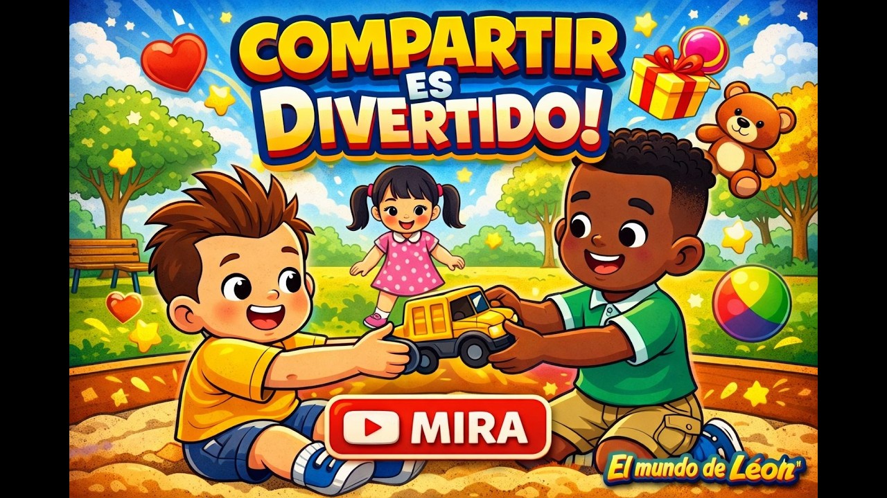 Compartir es divertido | Cuento infantil para niños de 3 años