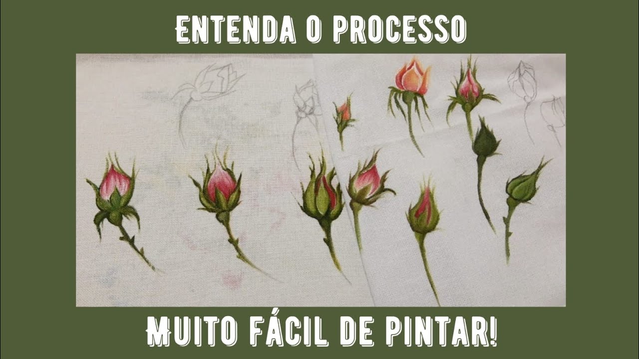 como pintar botão de rosas.