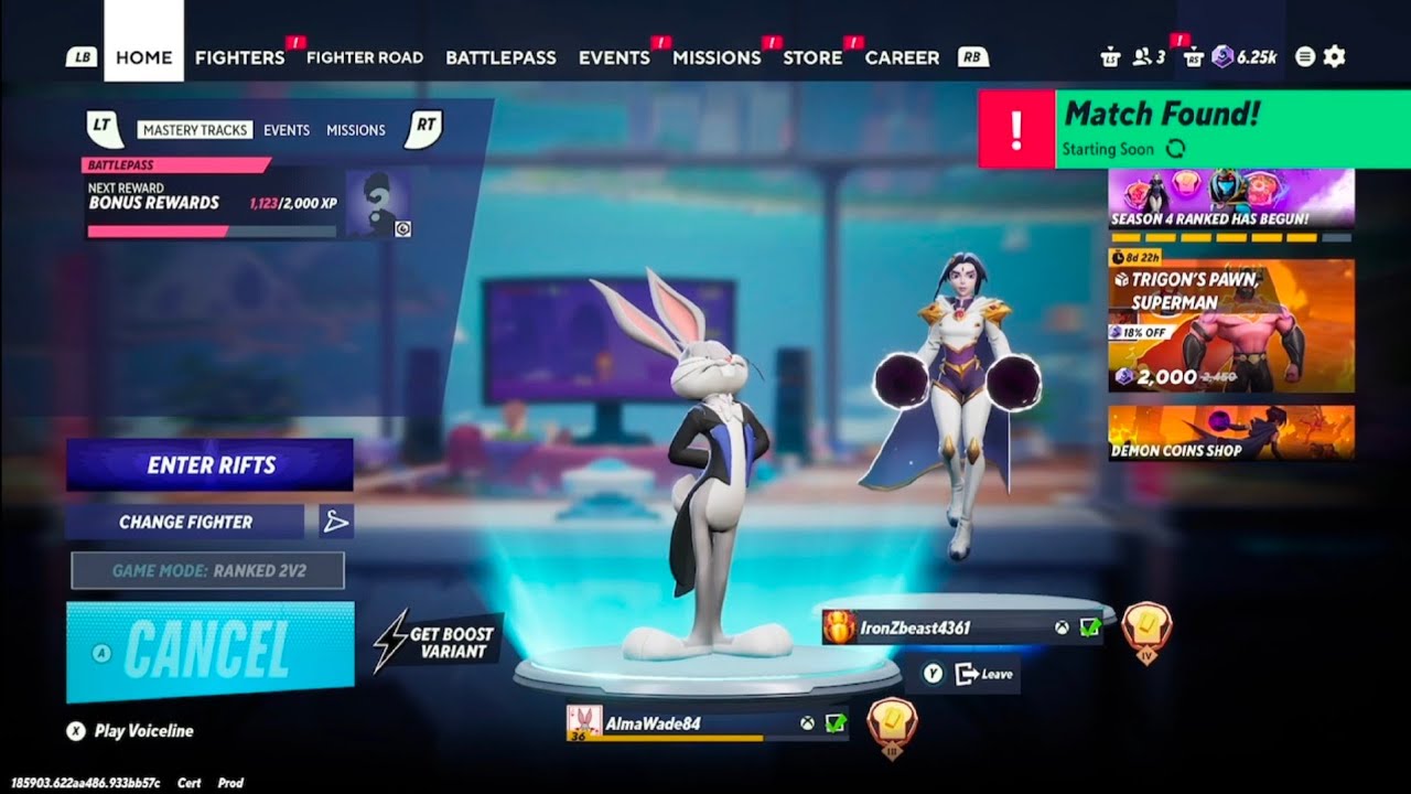Multiversus: Bugs Bunny and Raven Ranked Season 4 2v2 Gameplay