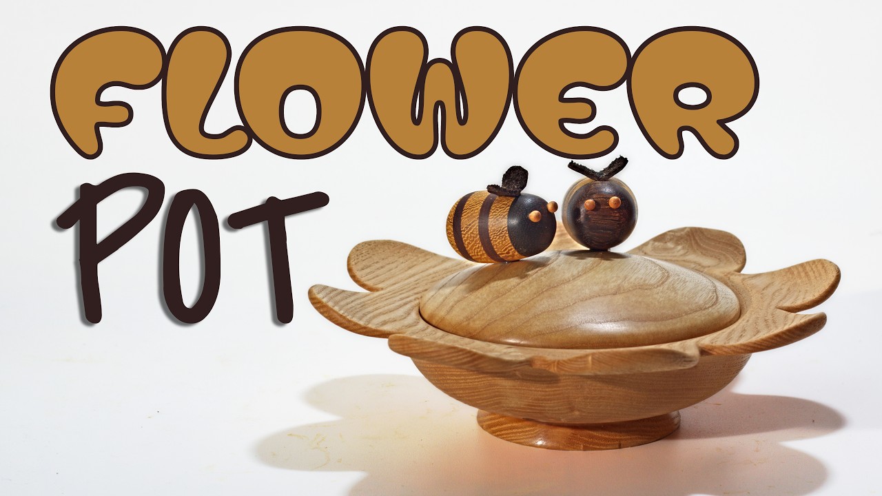 Woodturning - A Beedecked Flower Pot