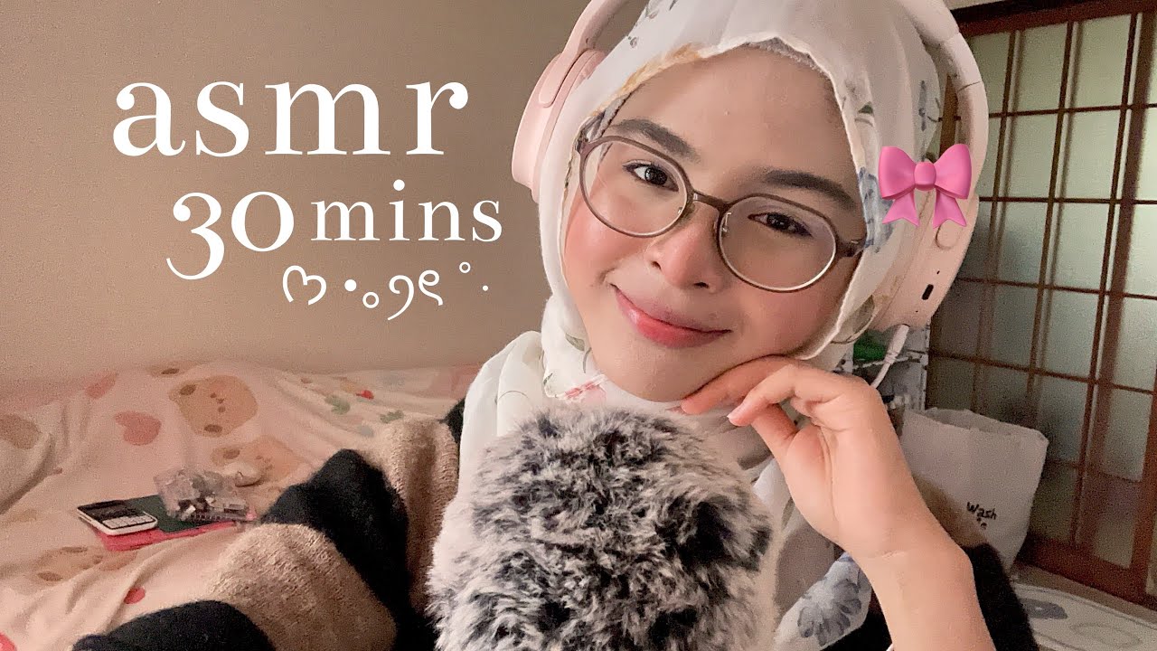 ASMR ♡ 30 MINS RAMBLING SESSION, HAND SOUNDS, MOUTH SOUNDS, RANDOM TRIGGER ASSORTMENT🎀🐰✨