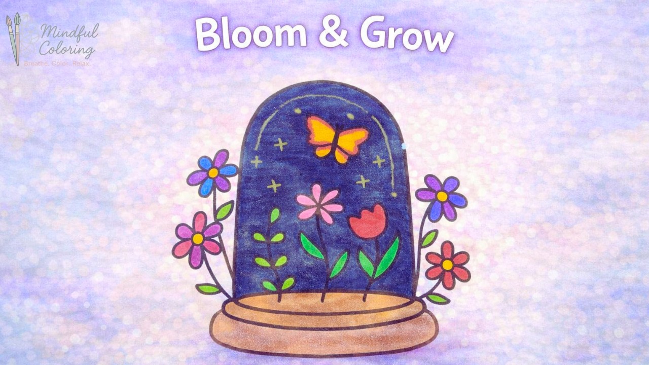 Butterfly Night Coloring 🦋🌙 Magical Jar Garden Glow #coloring #relaxing #satisfying 