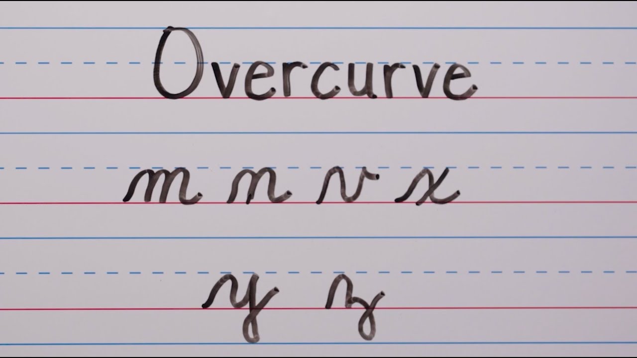Writing in cursive: Lowercase overcurve letters (m, n, v, x, y, z)