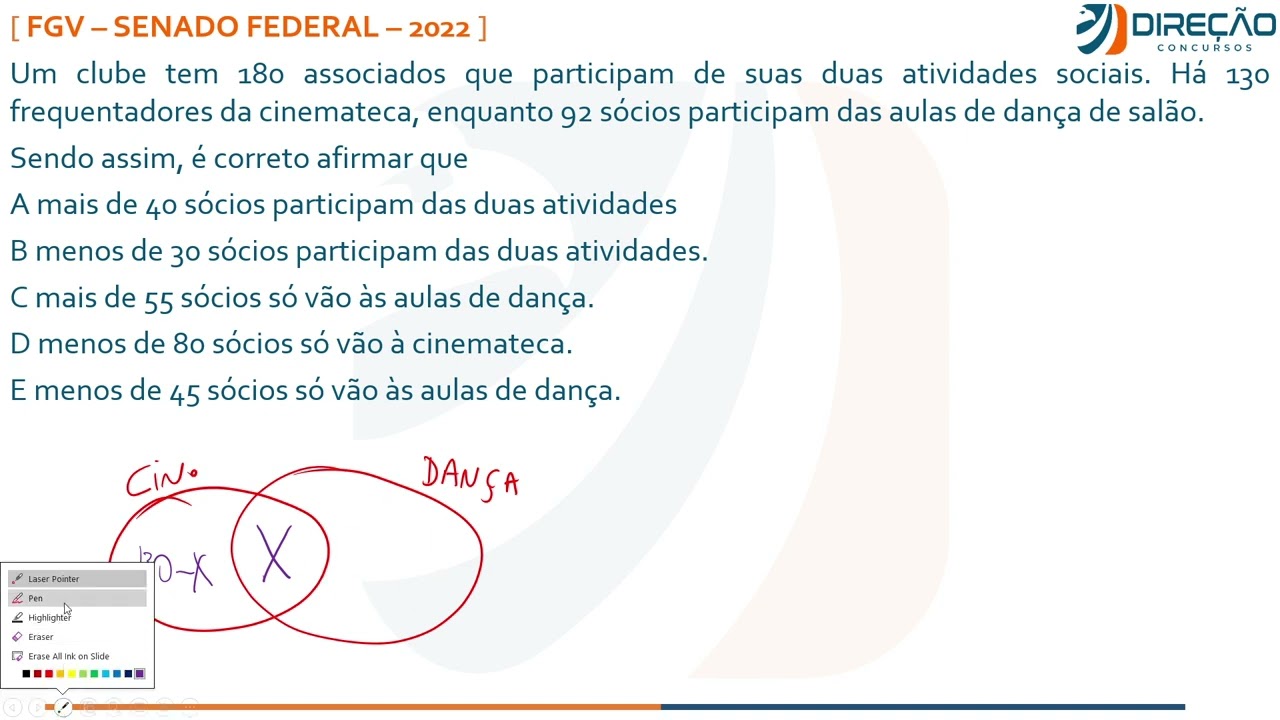 FGV - OPERAÇÕES COM CONJUNTOS - RACIOCÍNIO LÓGICO