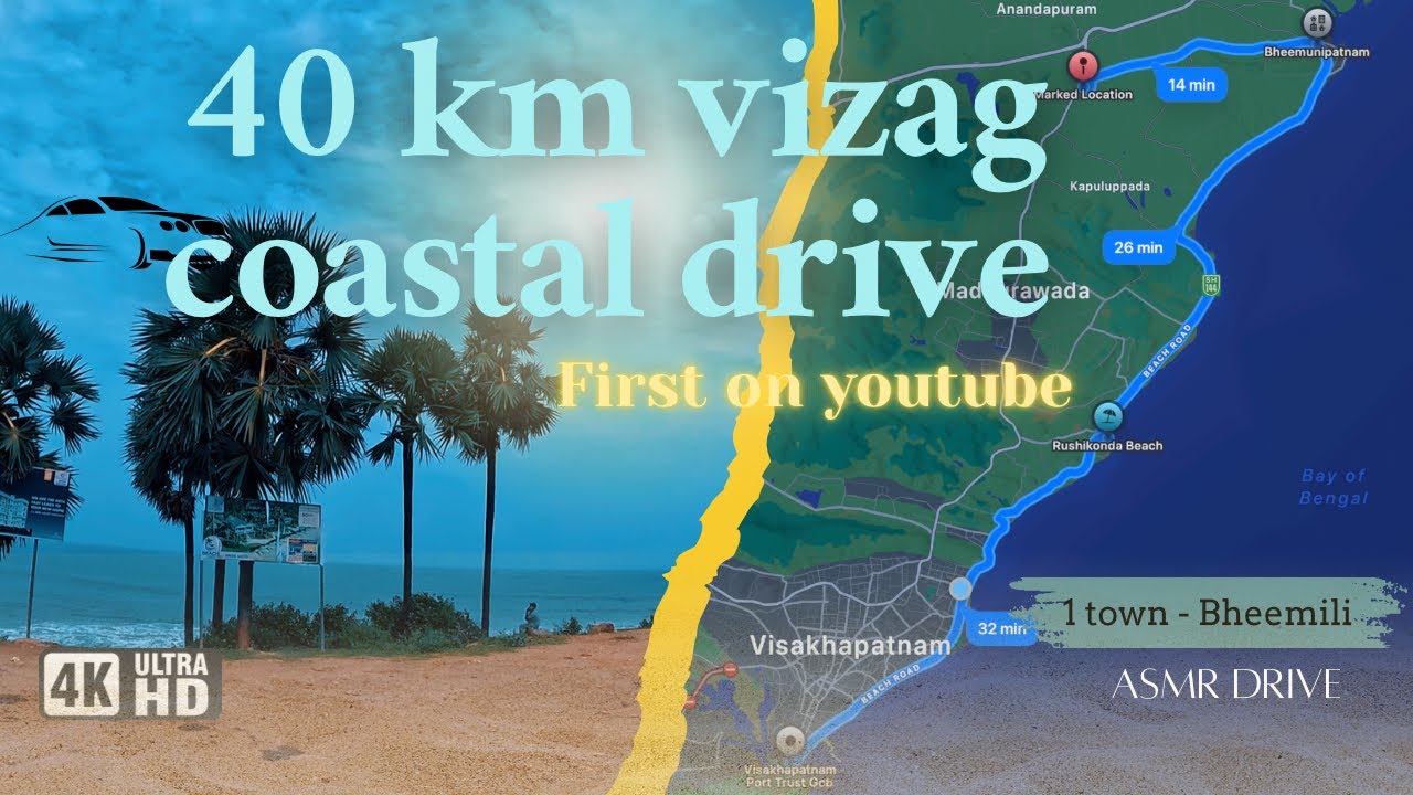 40Km Coastal Drive INDIA | visakhapatnam | vyoma Drives | 4K HDR
