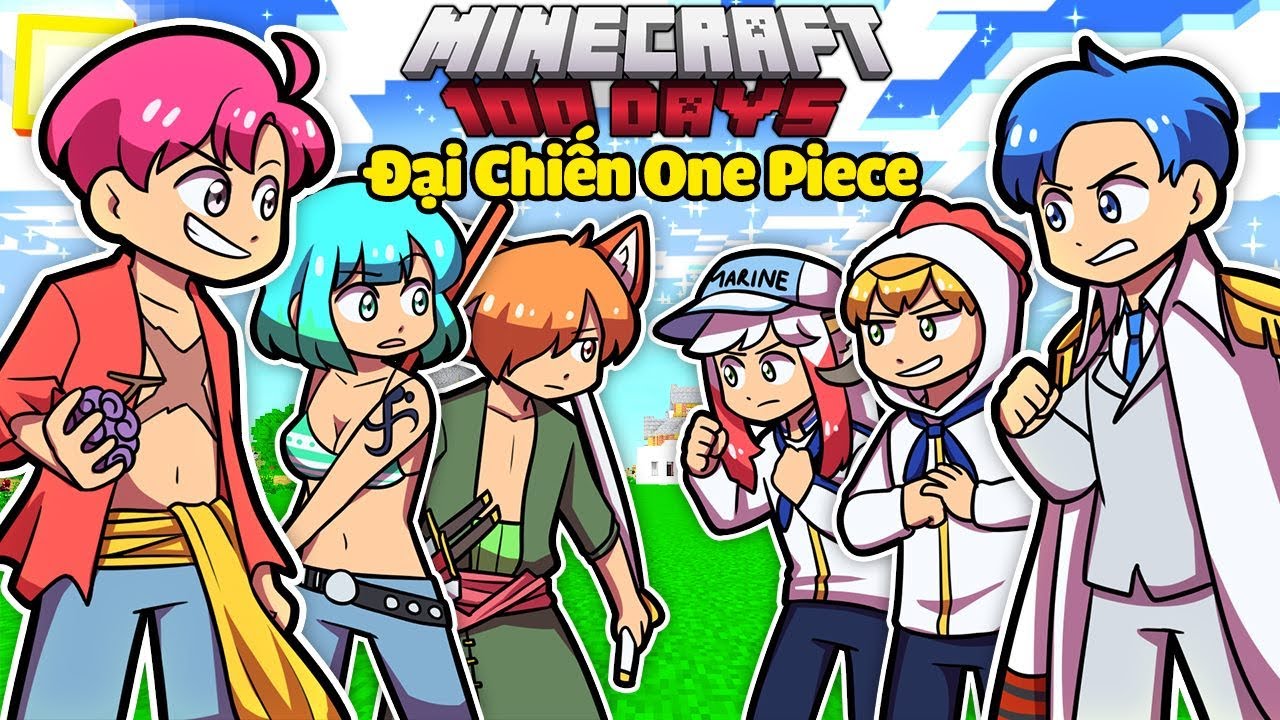 TÓM TẮT MINECRAFT 100 NGÀY HIHA ĐẠI CHIẾN THẾ GIỚI ONE PIECE*HIHA VUA HẢI TẶC 😍😱