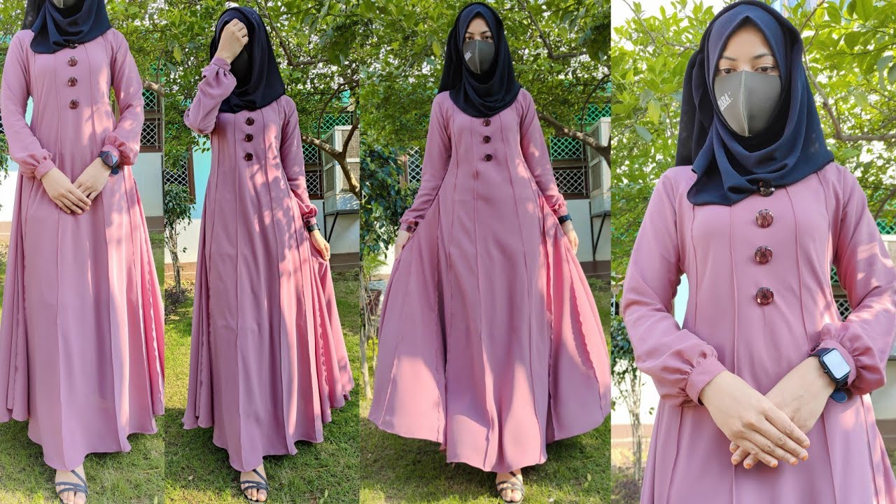 Ramadan special Trendy Hijab Abaya Dress Cutting and Stitching/ pintucks Abaya Cutting & Stitching