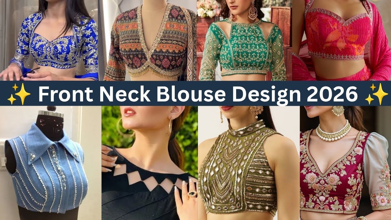 Front Neck Blouse Design 😍🤗 || Beautiful blouse design || wedding || design #blouse #fashion #design