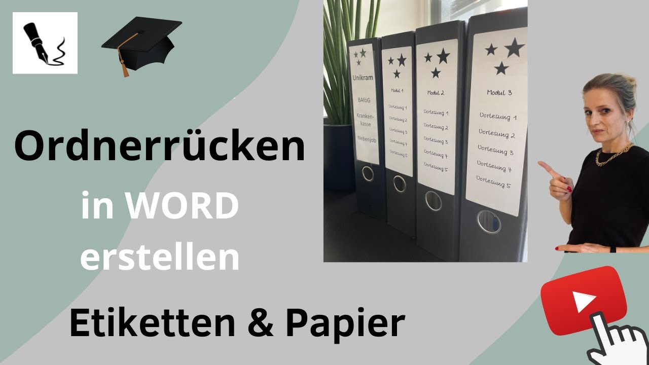Ordnerrücken in WORD erstellen - aus Papier und als Etikett - supereasy