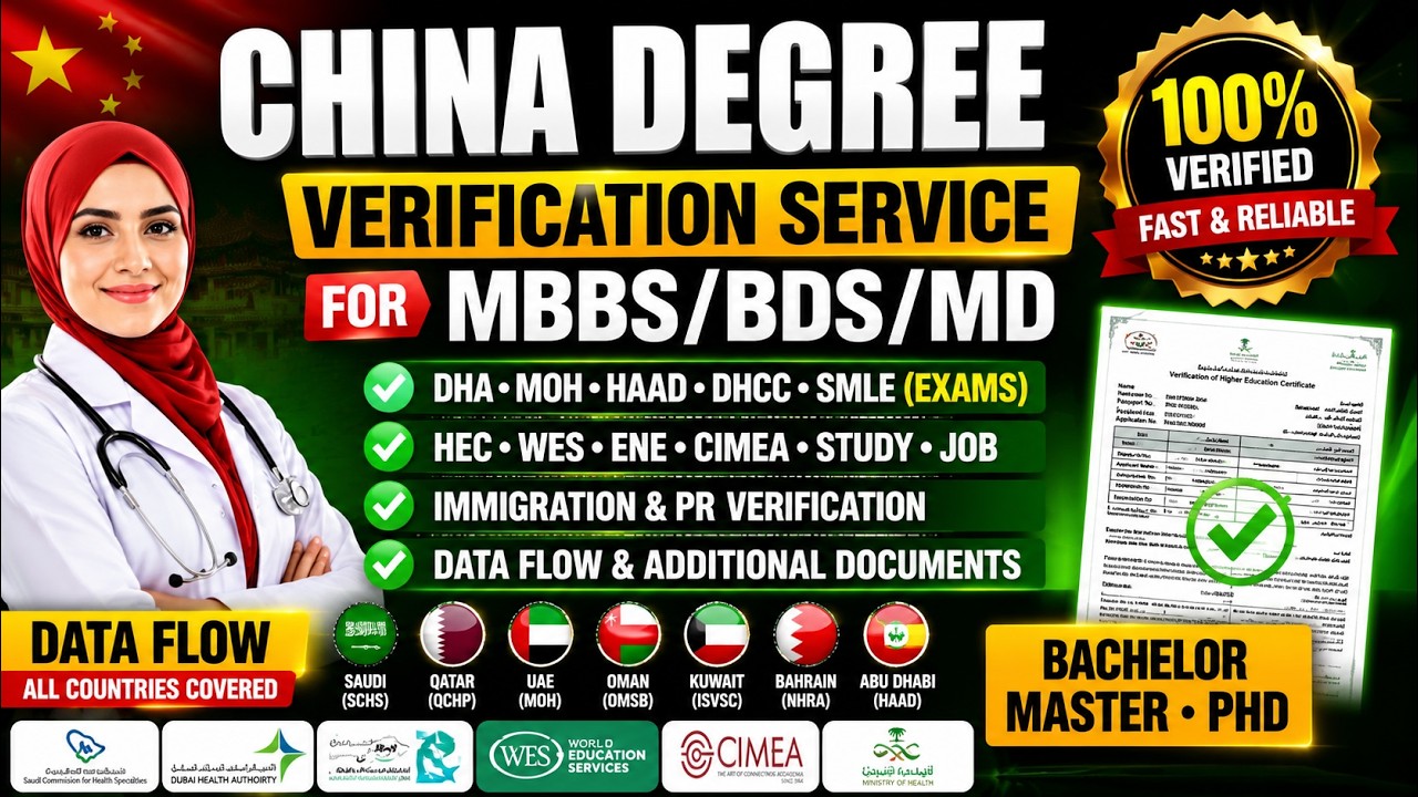 Chinese Transcript and Degree Verification Service from the Ministry of Education, China Urdu/Hindi