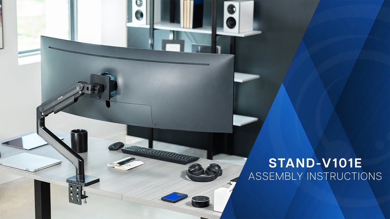 STAND-V101E Mechanical Arm Single Ultrawide Monitor Desk Mount Assembly by VIVO