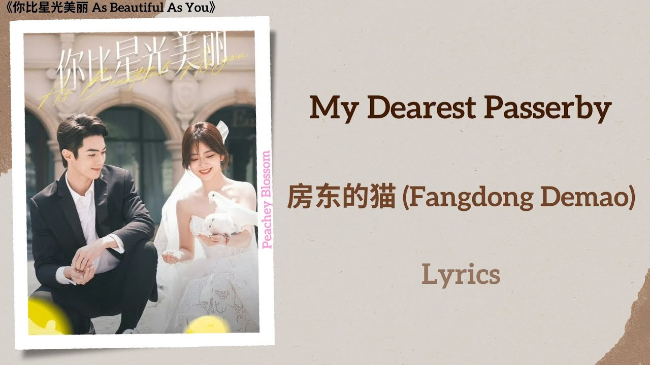 My Dearest Passerby - 房东的猫 (Fangdong Demao)《你比星光美丽 As Beautiful As You》Lyrics
