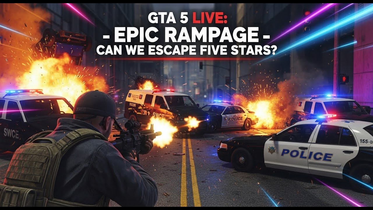 GTA V Live #14 Epic Rampage | Can We Escape Five Stars?