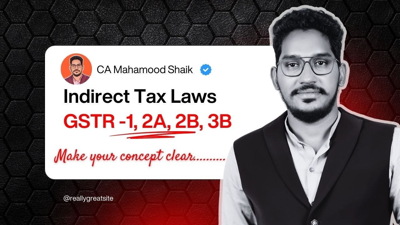 Returns under GST| GSTR -1, 2A, 2B and 3B | Indirect tax laws for CA/CMA Final | CA Mahamood Shaik