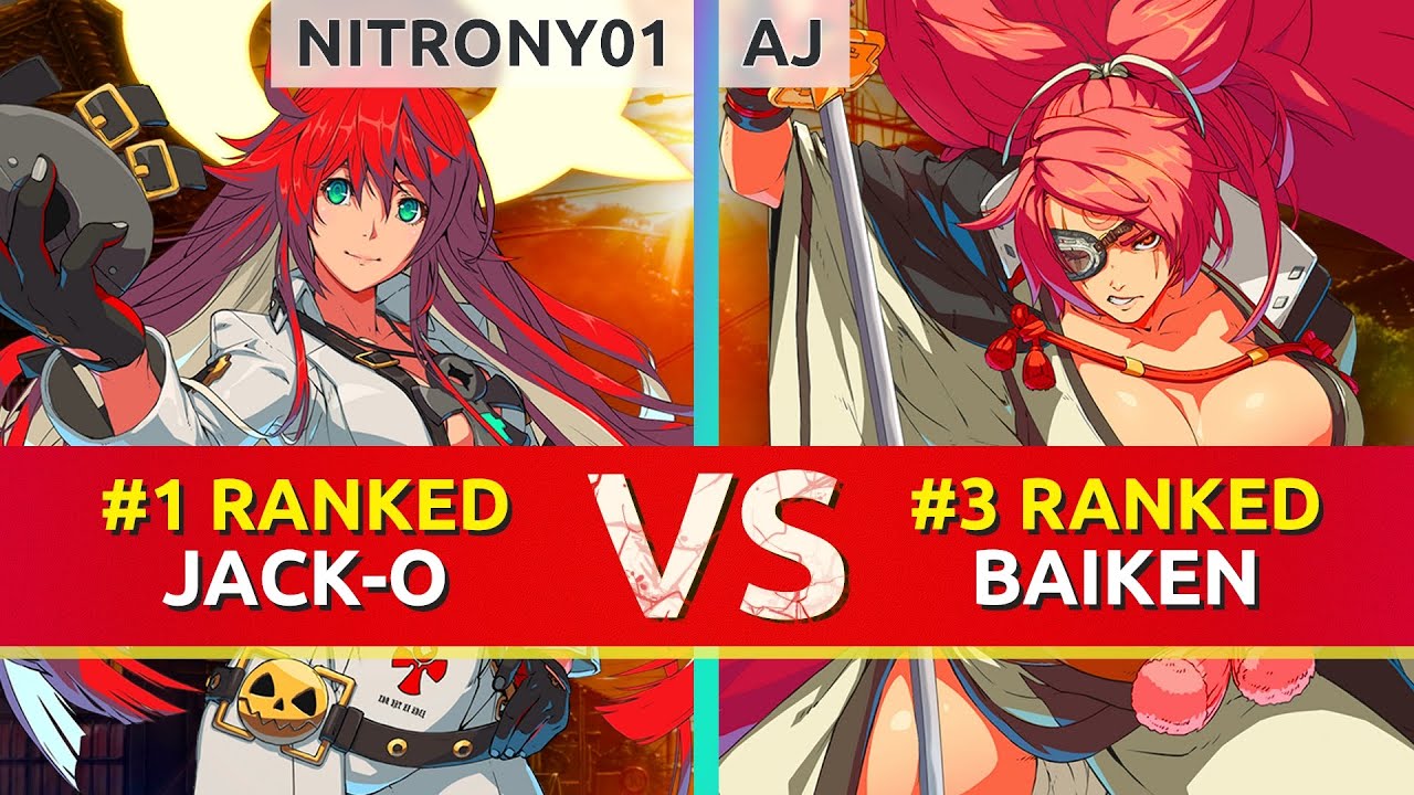 GGST ▰ NITRONY01 (#1 Ranked Jack-O) vs AJ (#3 Ranked Baiken). High Level Gameplay