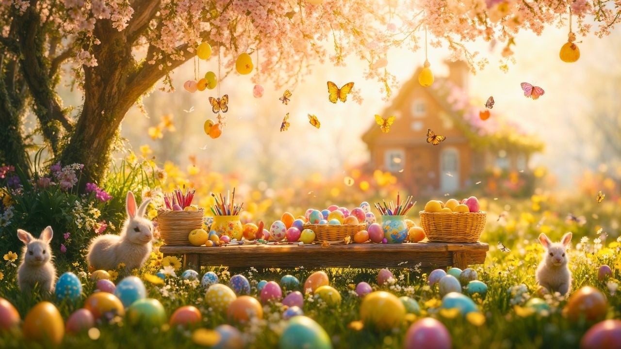 Cozy Easter Bunny Jazz 🐰 Spring Garden Ambience 🌸 Relaxing Jazz Music & Peaceful Morning Vibes