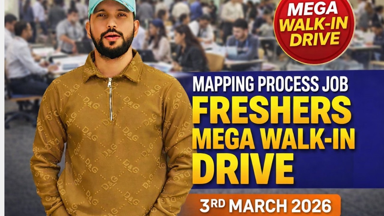 Mapping Process Job 2026 | Freshers Mega Walk-In Drive | 3rd March 2026 | 5 Days Working