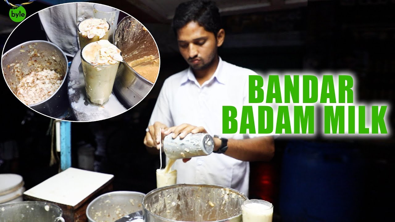 Famous Bandar Badam Milk | Indian Street Food | Best Badam Milk