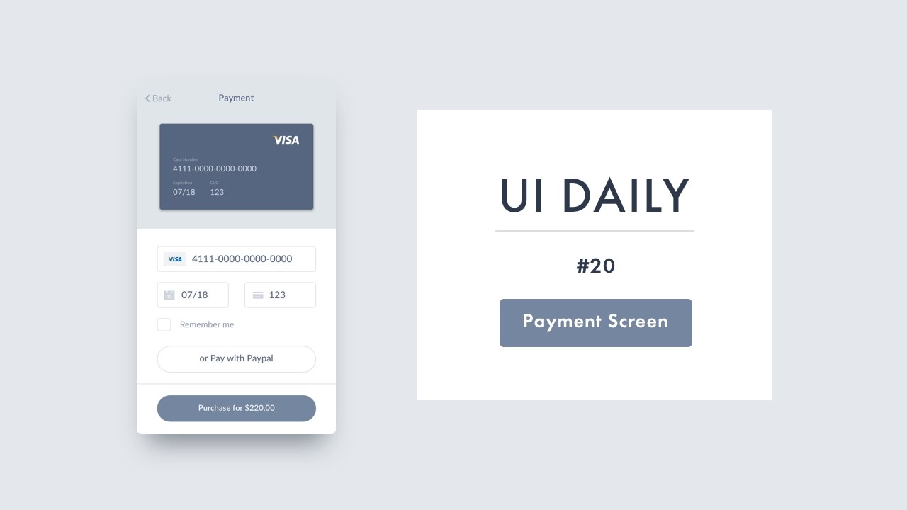 UI Daily #20: Payment Screen