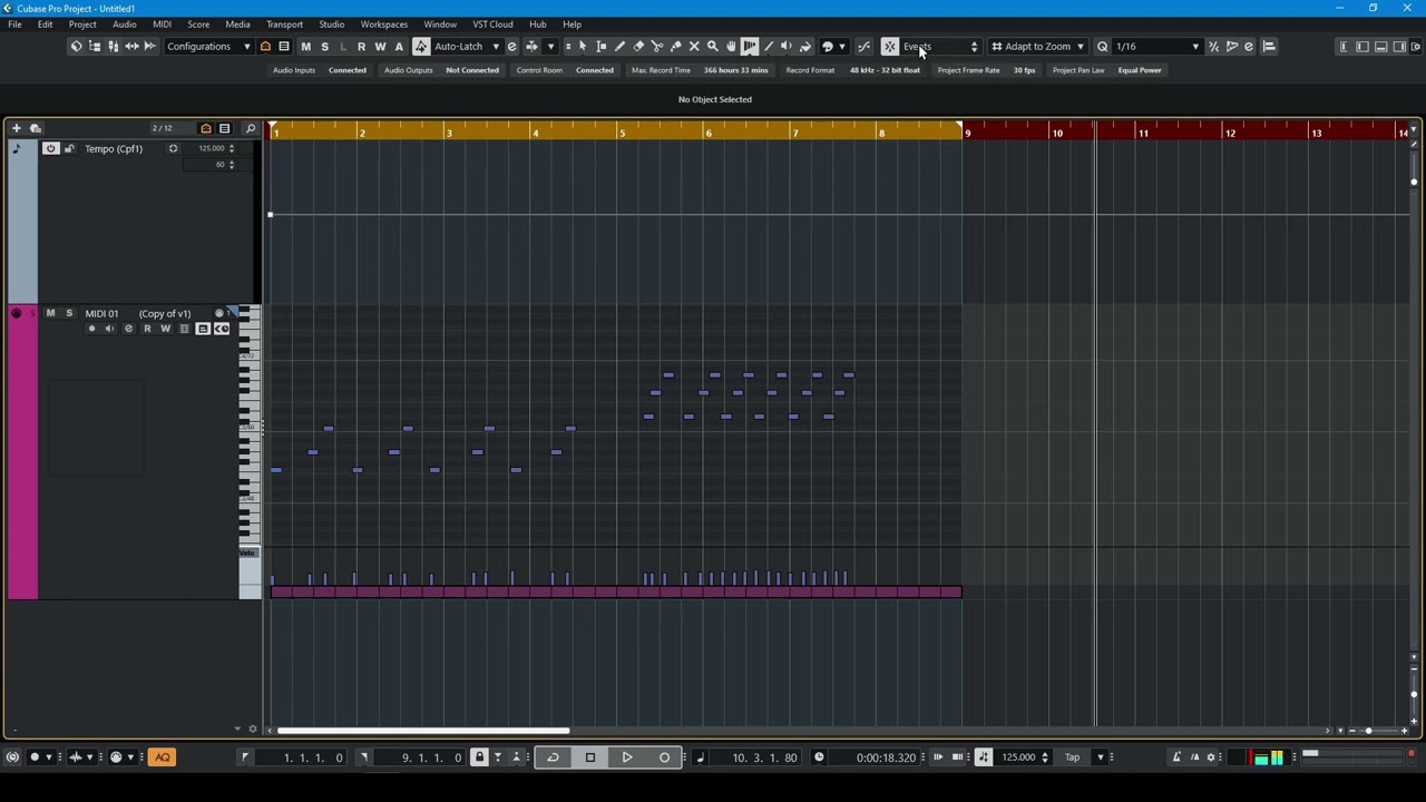 How do I match tempo track to MIDI