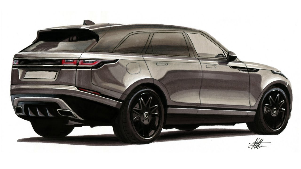 Realistic Car Drawing - Range Rover Velar - Time Lapse