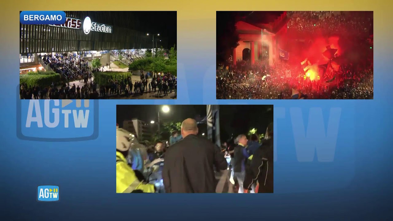 La festa Atalanta per le strade di Bergamo