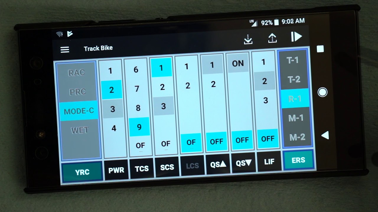 Yamaha R1/R1M - YRC Setting smartphone app
