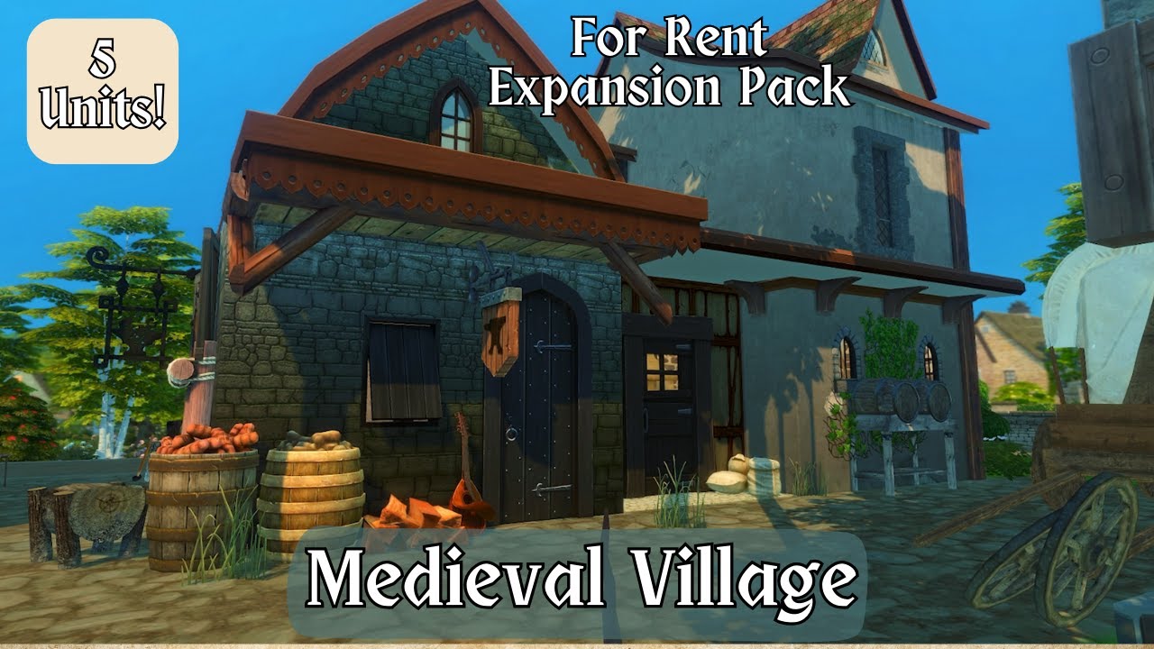 We Built a FUNCTIONAL Medieval Village using Sims 4 For Rent