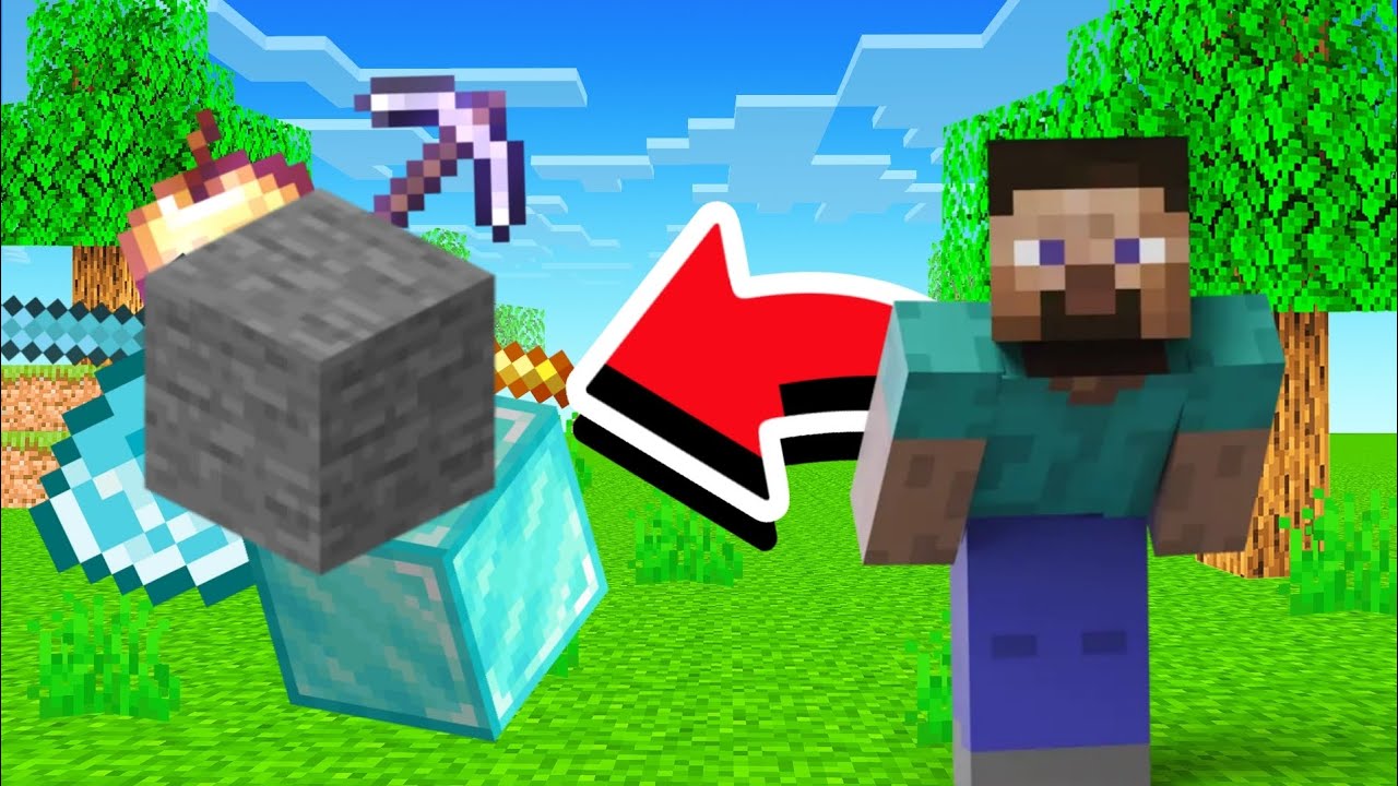 Minecraft PE/Bedrock BUT Stone Drops OP Items || POLE_PLAYS ||