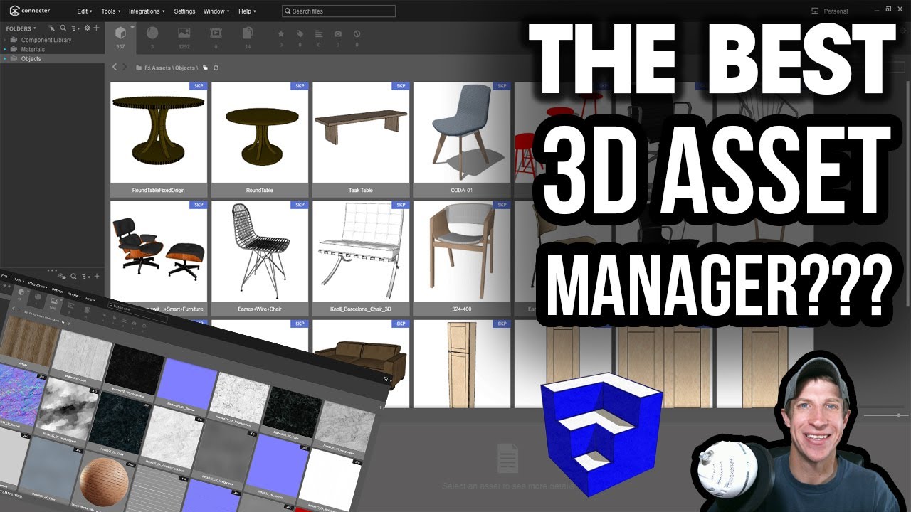 The Best FREE 3D ASSET MANAGER? Managing 3D Model and Material Libraries with Connecter!