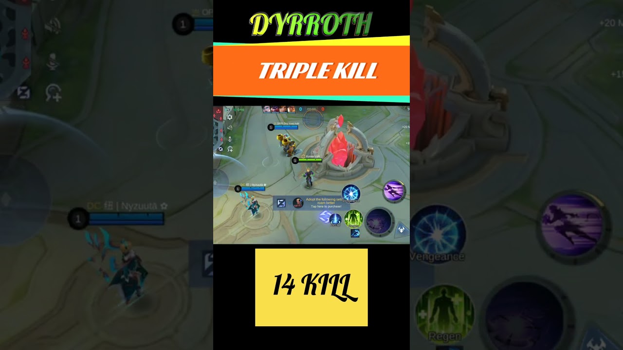 Part 1: Dyrroth: 14 Kill Triple Kill #mlbb #mobilelegends #montage #mlbbgameplay #brutalhero