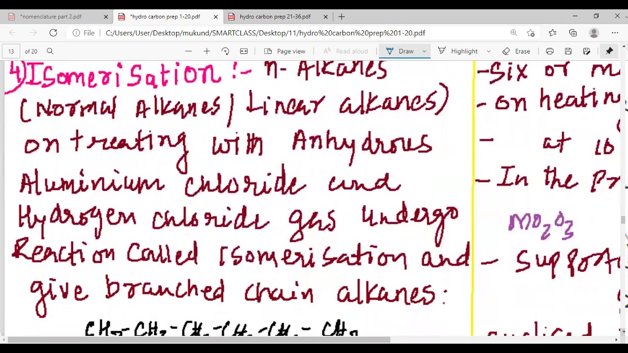 Alkanes combustion oxidation Isomerisation aromatisation pyrolysis cracking Syn gas Confirmations