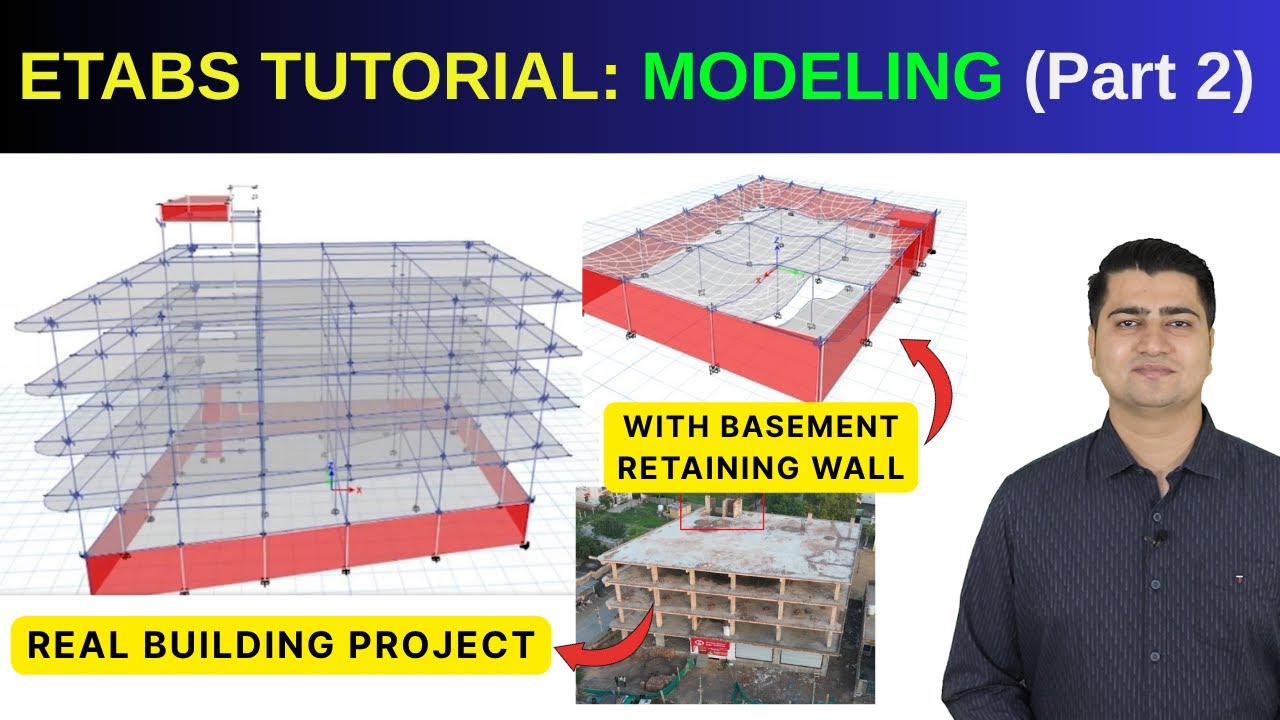 &ldquo;ETABS Full Tutorial: Building with Basement Retaining Wall Modeling |Practical Design Series Part 2