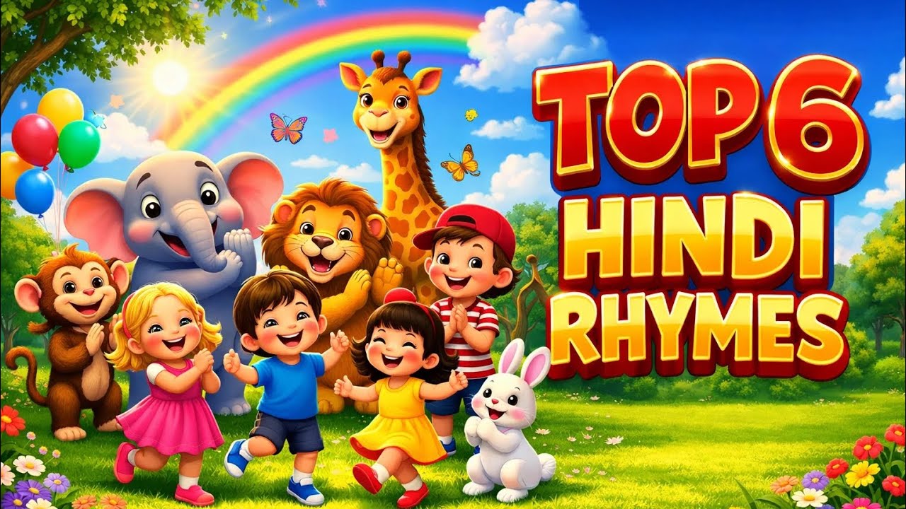 🔴 Top 6 Kids Rhymes in Hindi 🎵 | Fun & Learning Rhymes for Children | Baby Songs