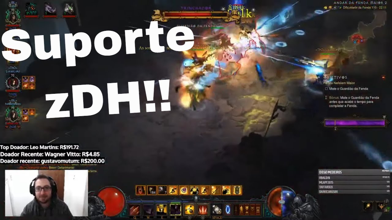 Diablo 3 - zDH Demon Hunter Suporte Speeds e XP Meta #JubaBrTv