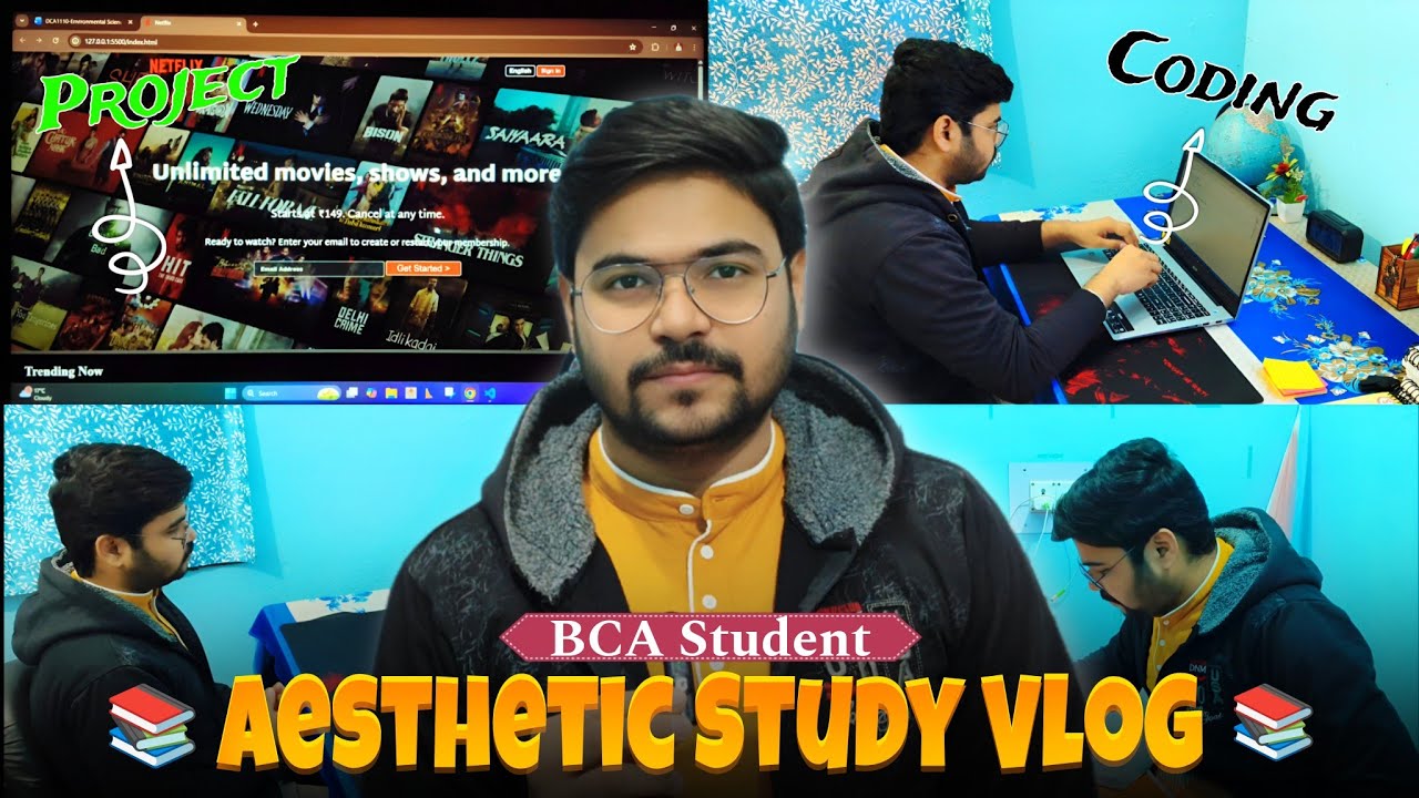 Aesthetic Study vlog💐| BCA Student Study Vlog | BCA From Online Manipal 😊| Online BCA #bca 