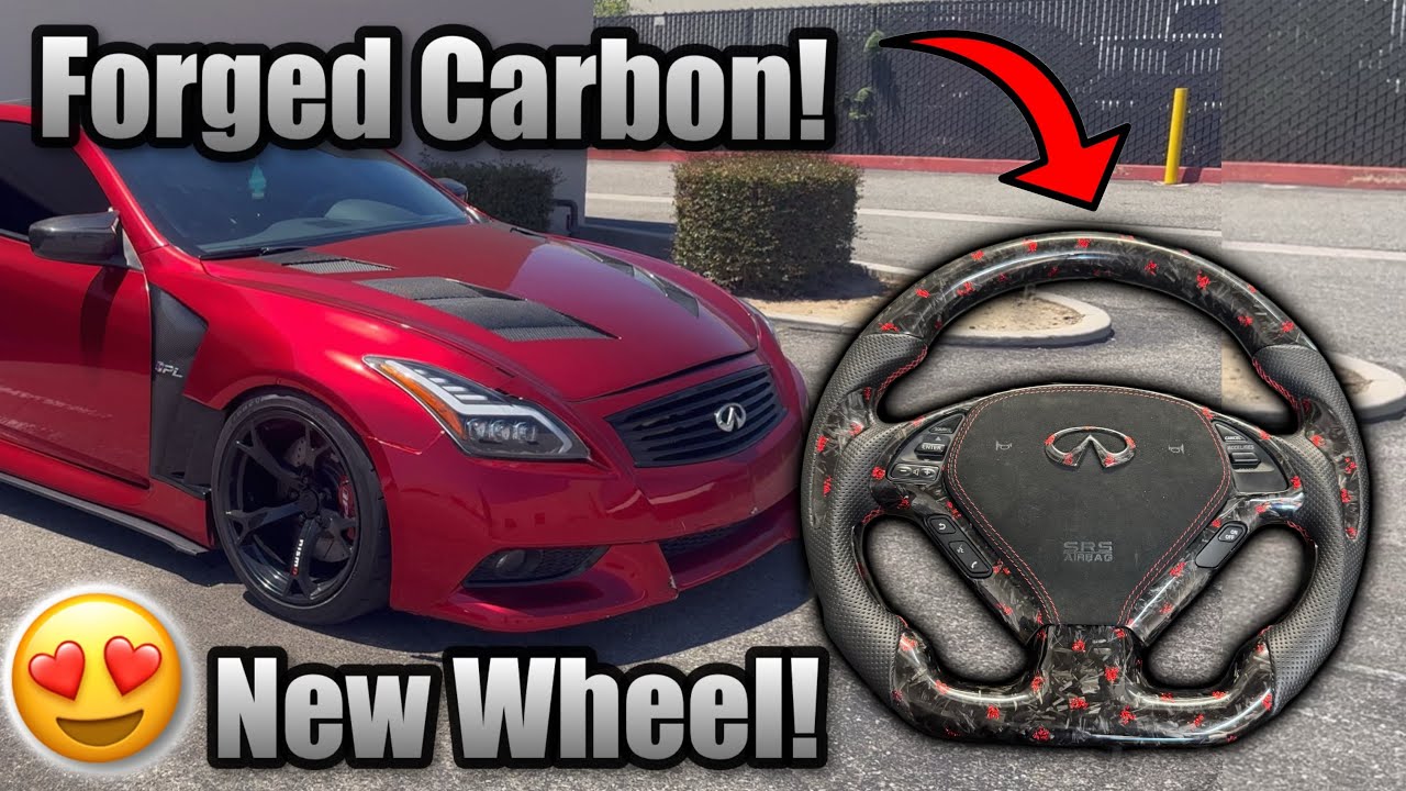 NEW FORGED CARBON STEERING WHEEL TRANSFORMS MY TURBO G37! | *Looks insane!*