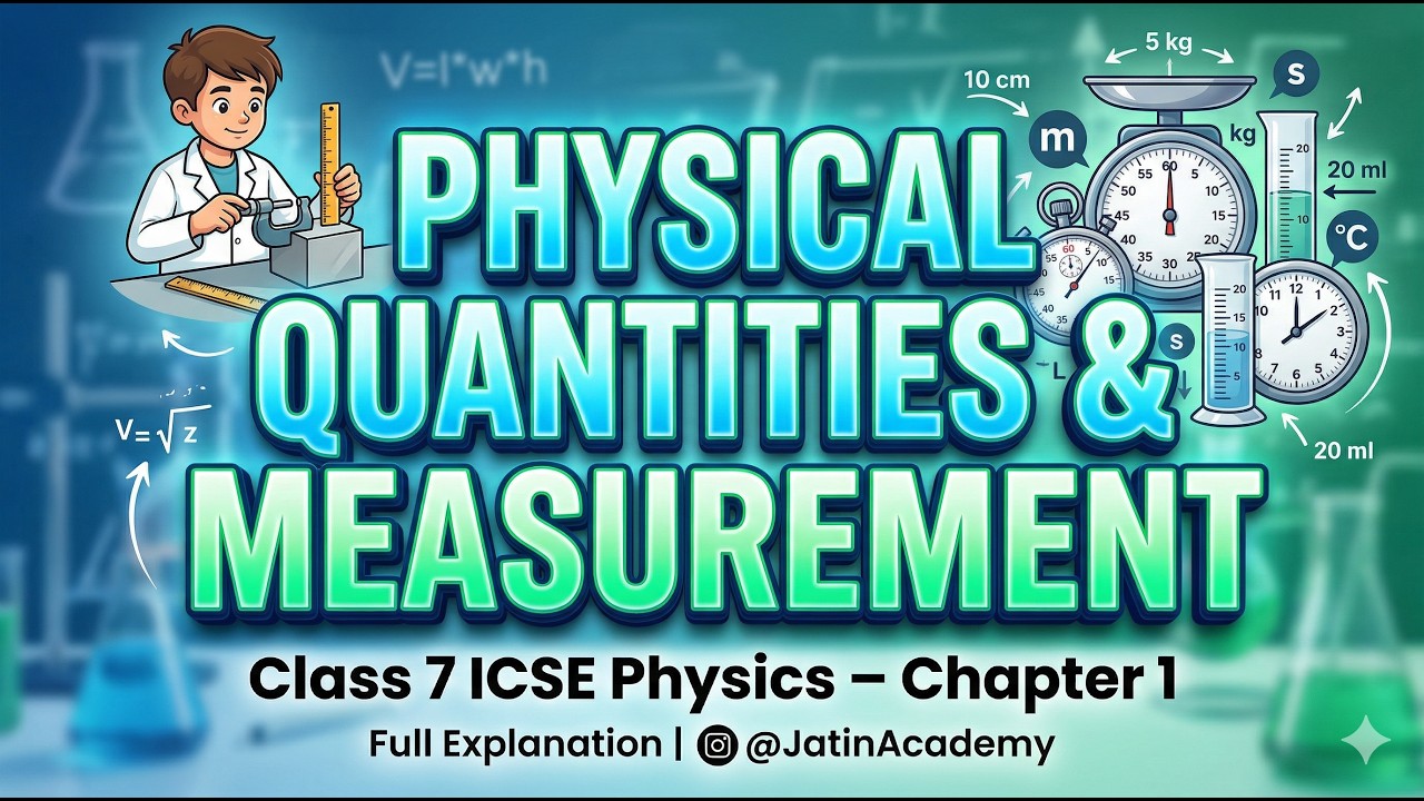 chapter 1 Physical quantities and  Measurement class 7th physics @jatinacademy
