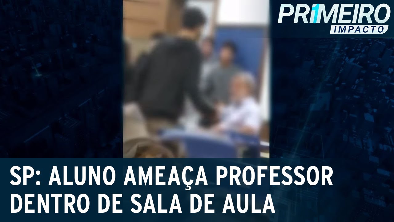 Aluno ameaça e intimida professor em escola no interior de SP | Primeiro Impacto (13/04/23)