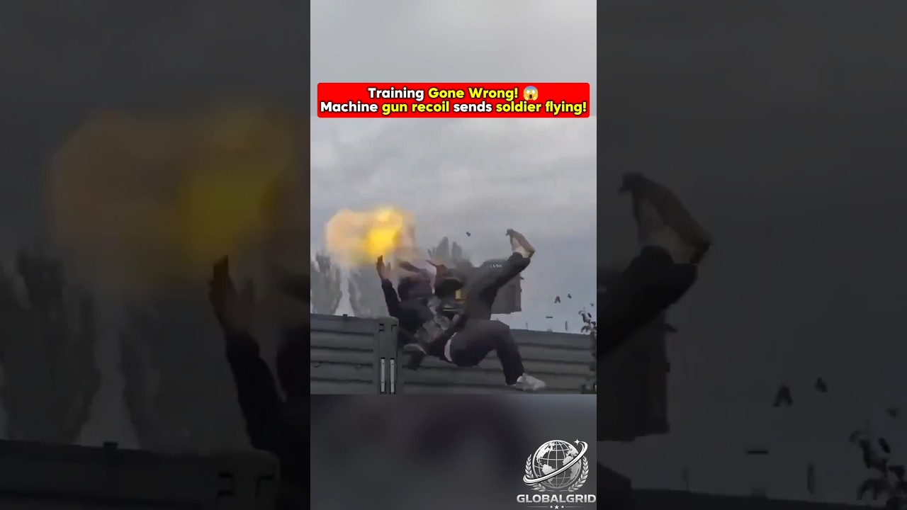 This Training Drill Went Horribly Wrong!Soldier Thrown by Recoil. #short#Russia#MachineGun#mi24